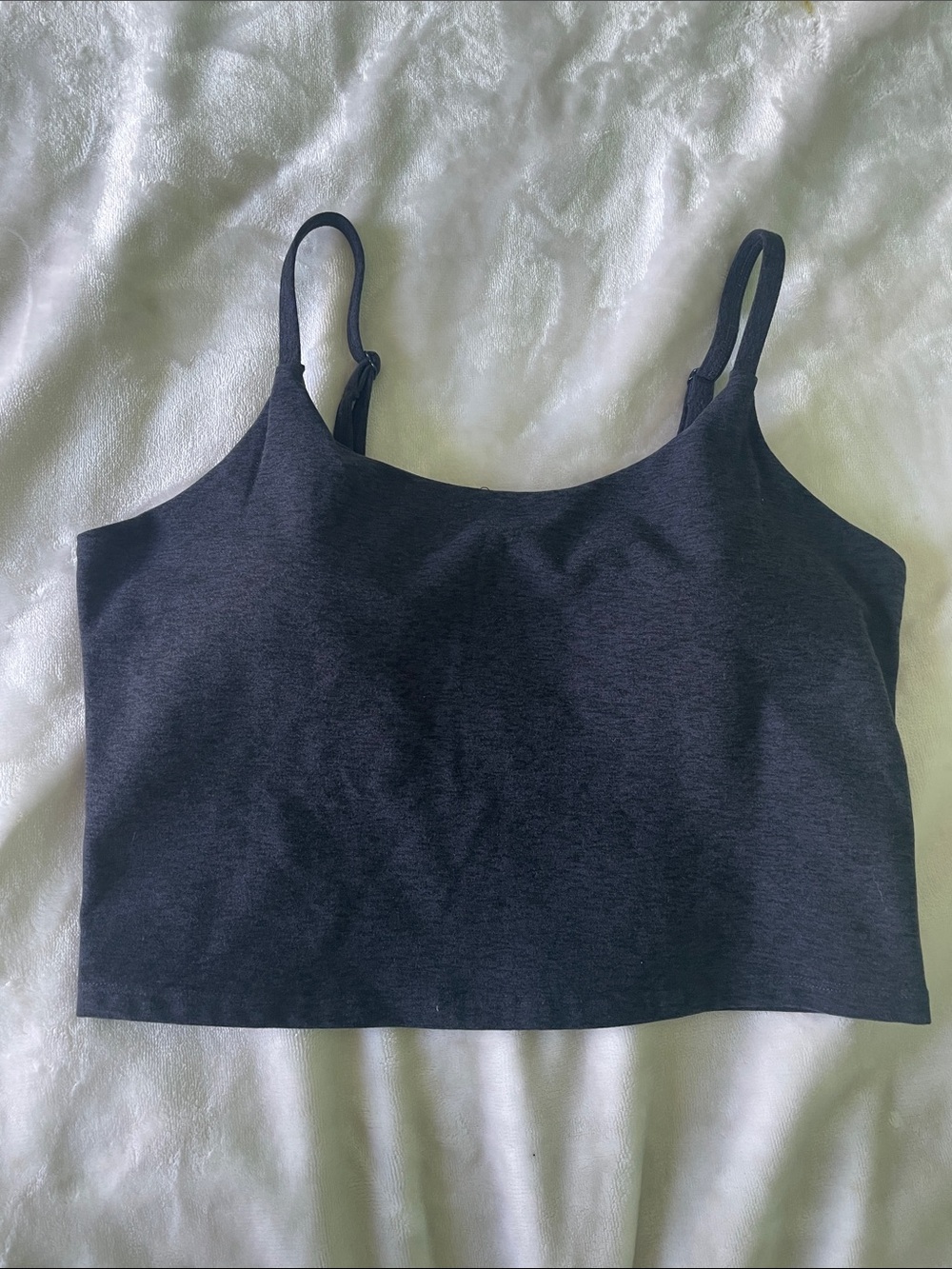 Women’s Black Crop Tank Top with Adjustable Straps